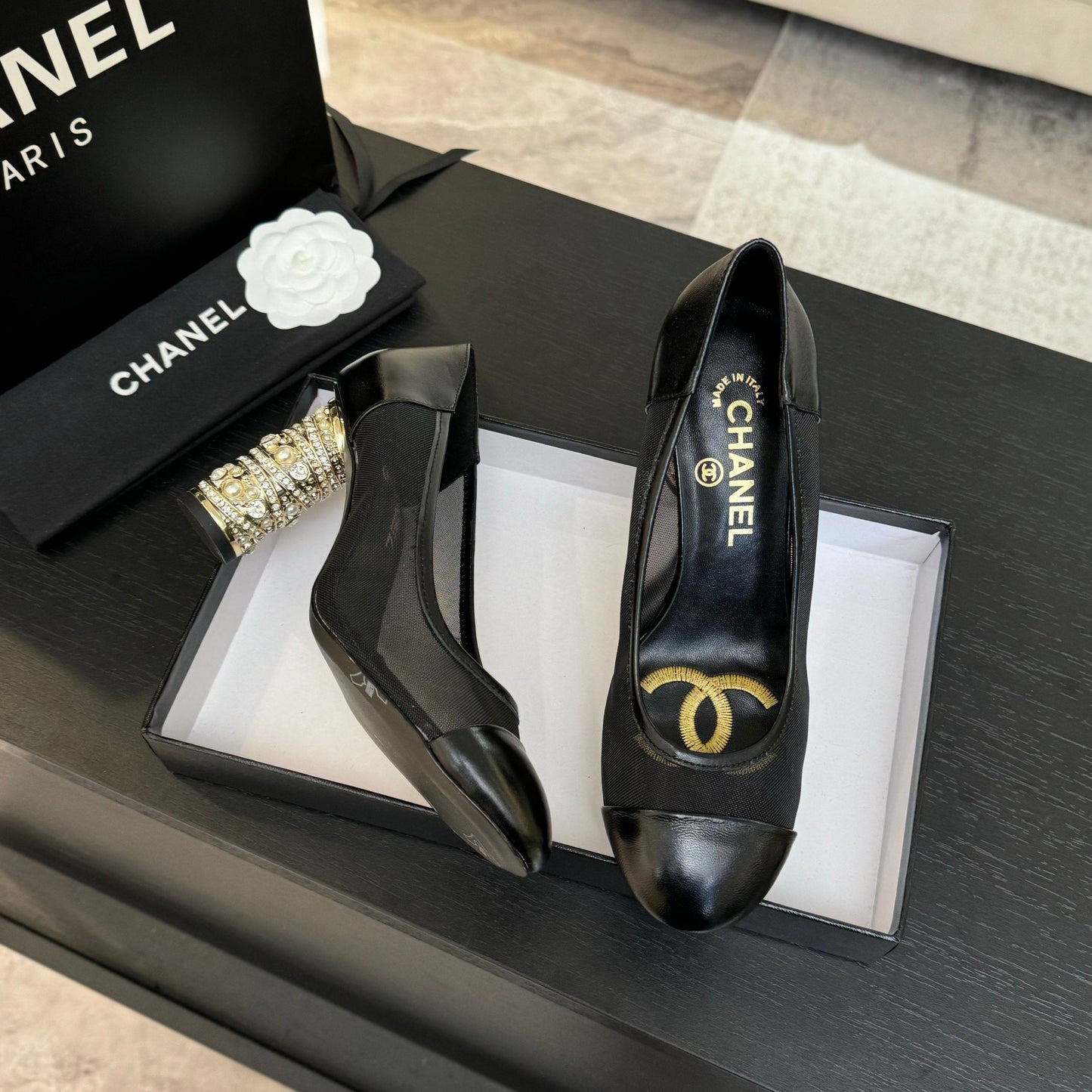 HIGH HEEL 85 MM SANDALS IN BLACK CALFSKIN AND MESH - 35