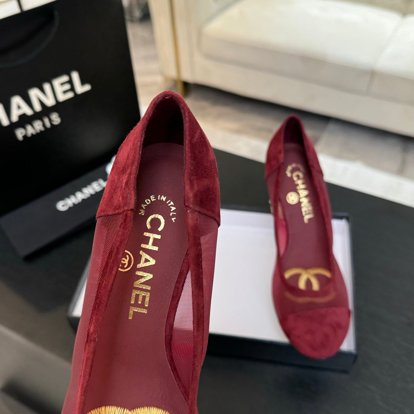 HIGH HEEL 85 MM SANDALS IN CHERRY RED SUEDE AND MESH - 35