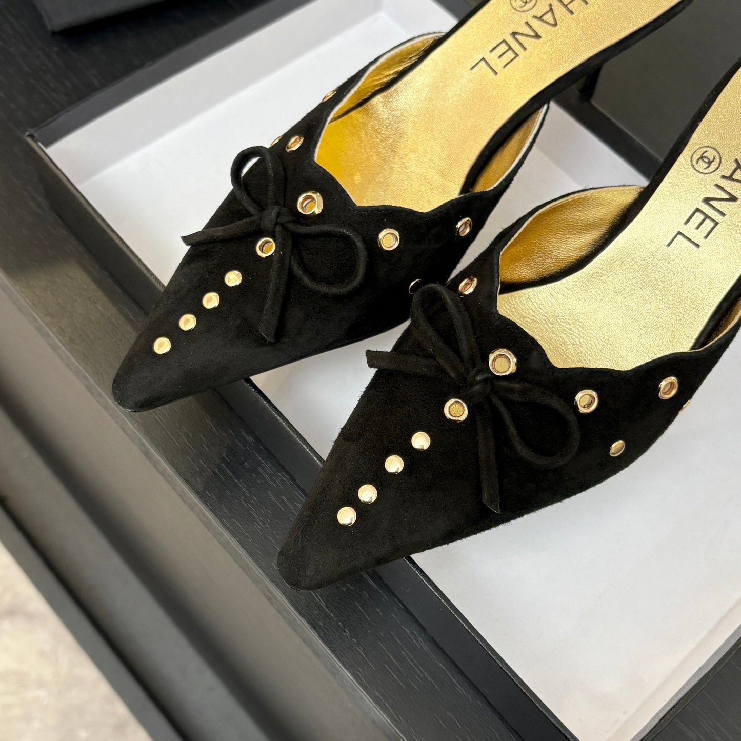 HIGH HEEL MULE 65 MM IN BLACK SUEDE - 35
