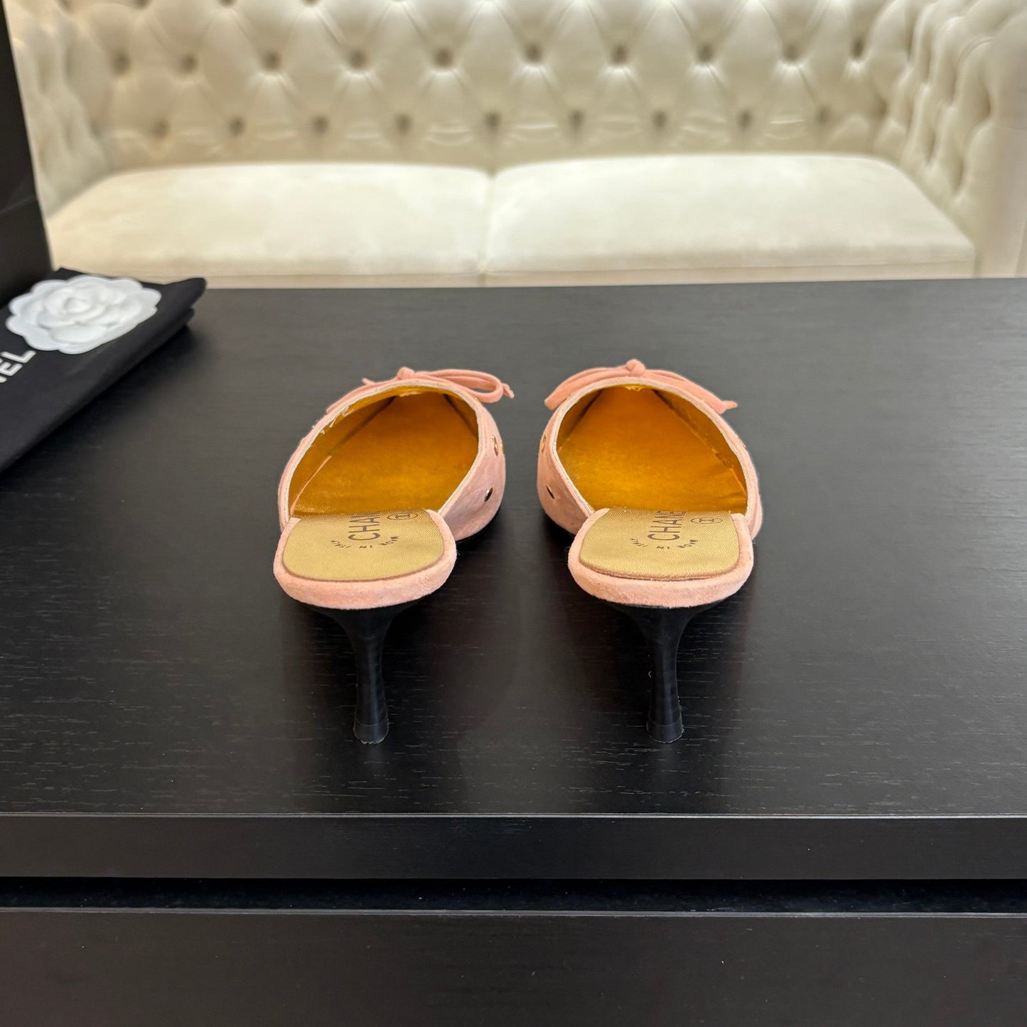 HIGH HEEL MULE 65 MM IN LIGHT PINK SUEDE - 35