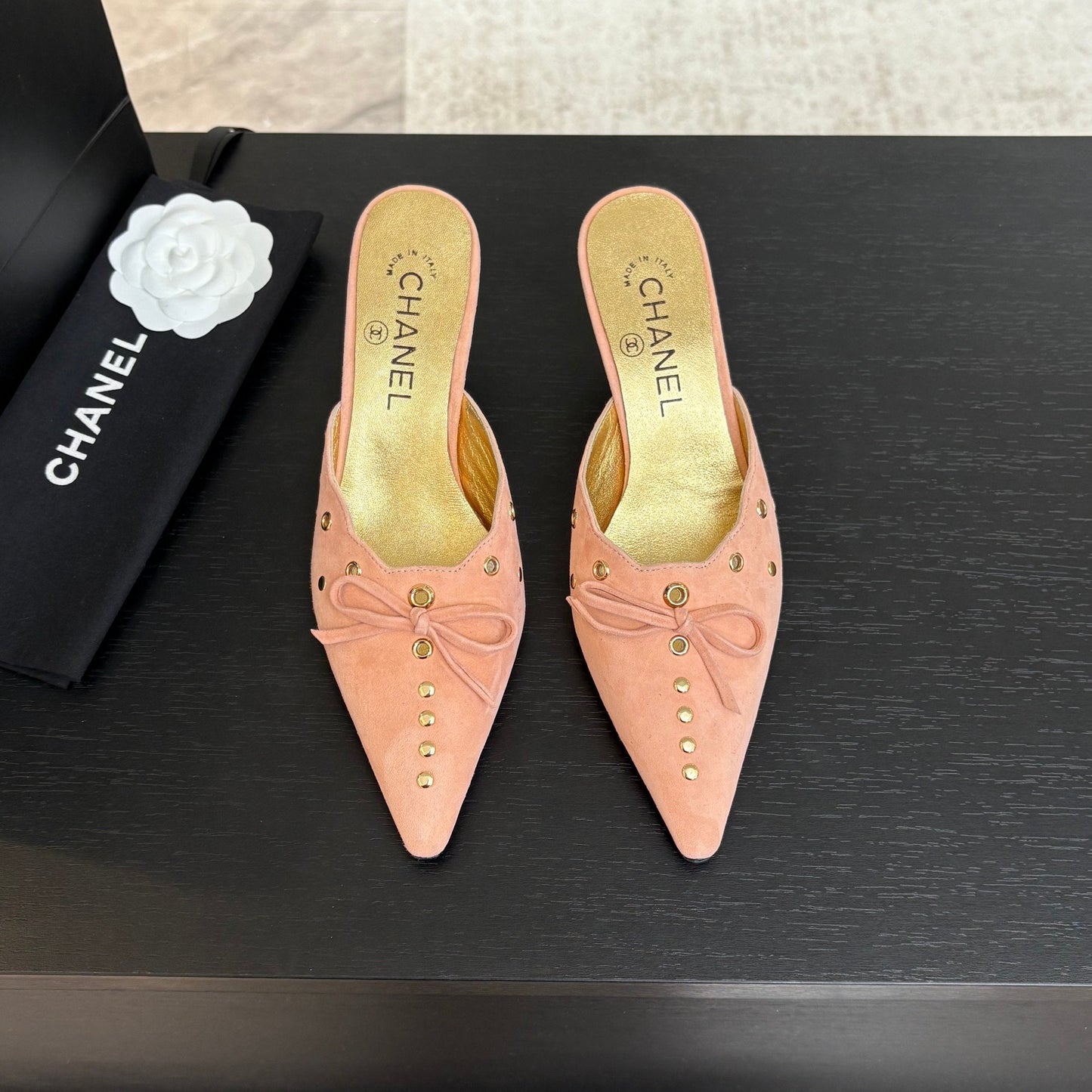 HIGH HEEL MULE 65 MM IN LIGHT PINK SUEDE - 35