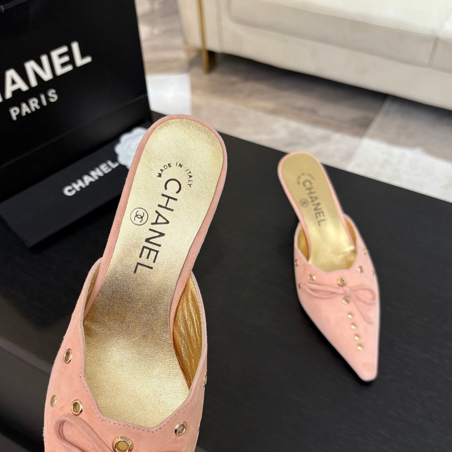 HIGH HEEL MULE 65 MM IN LIGHT PINK SUEDE - 35