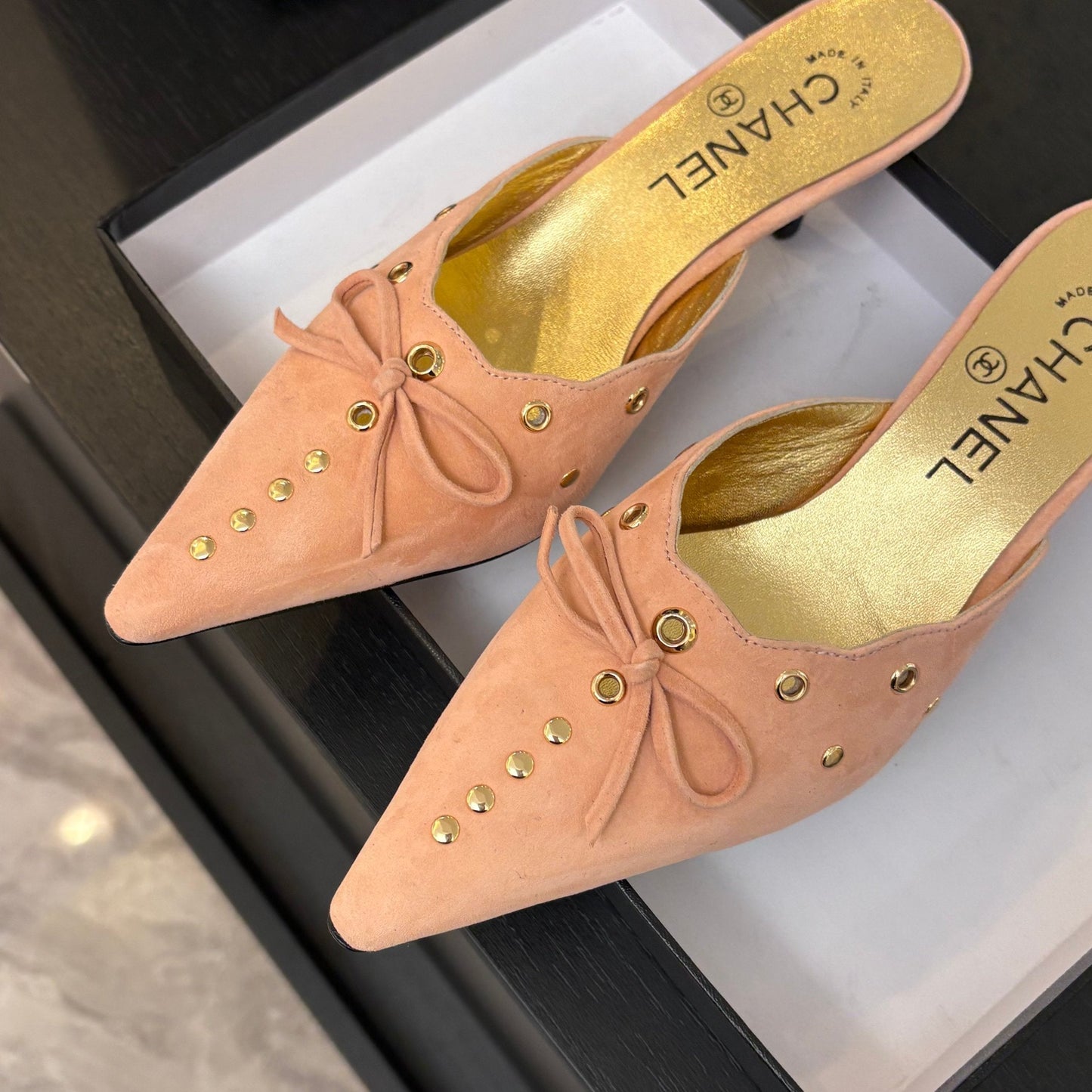 HIGH HEEL MULE 65 MM IN LIGHT PINK SUEDE - 35