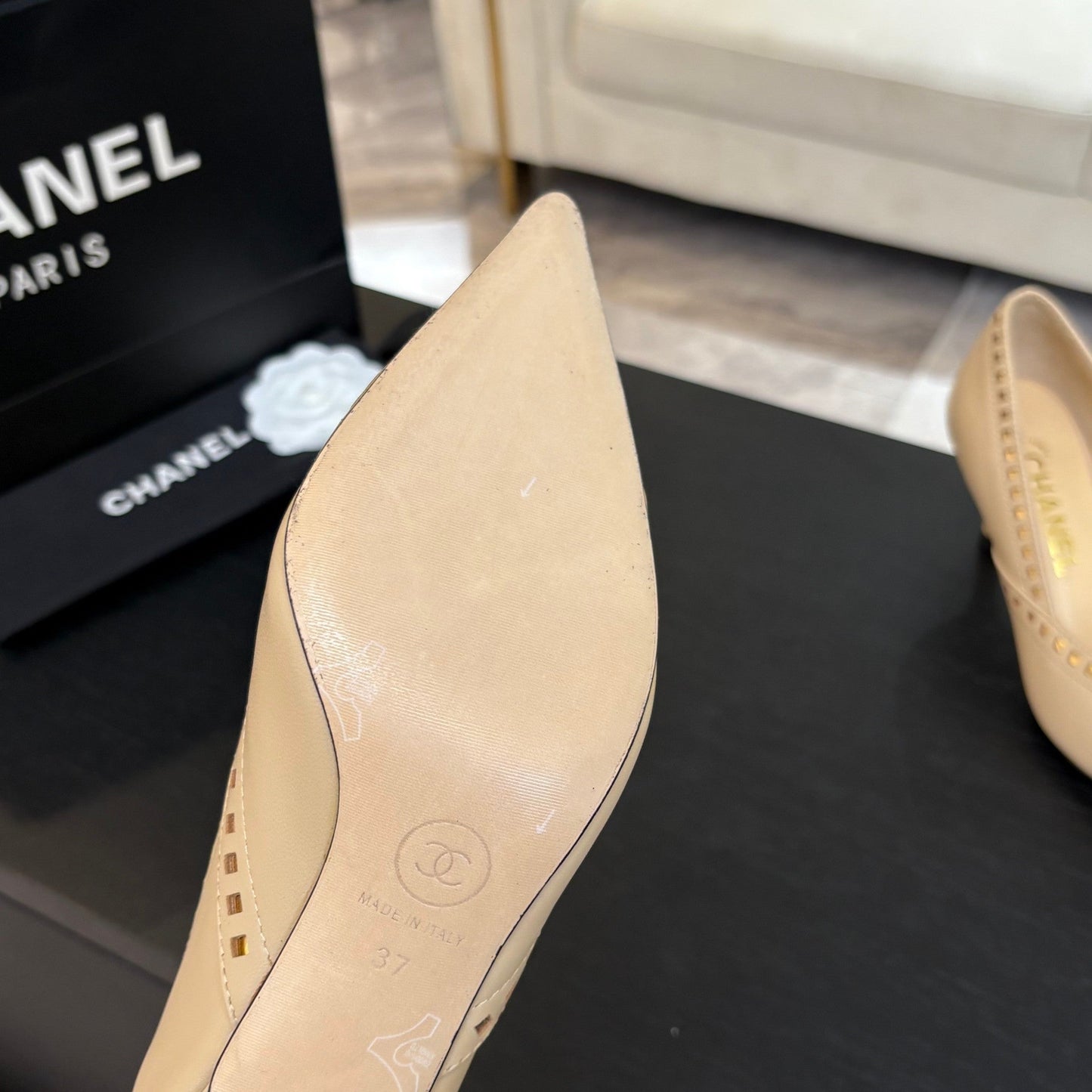 HIGH HEEL PUMP 65 MM IN FLAX YELLOW LAMBSKIN - 35