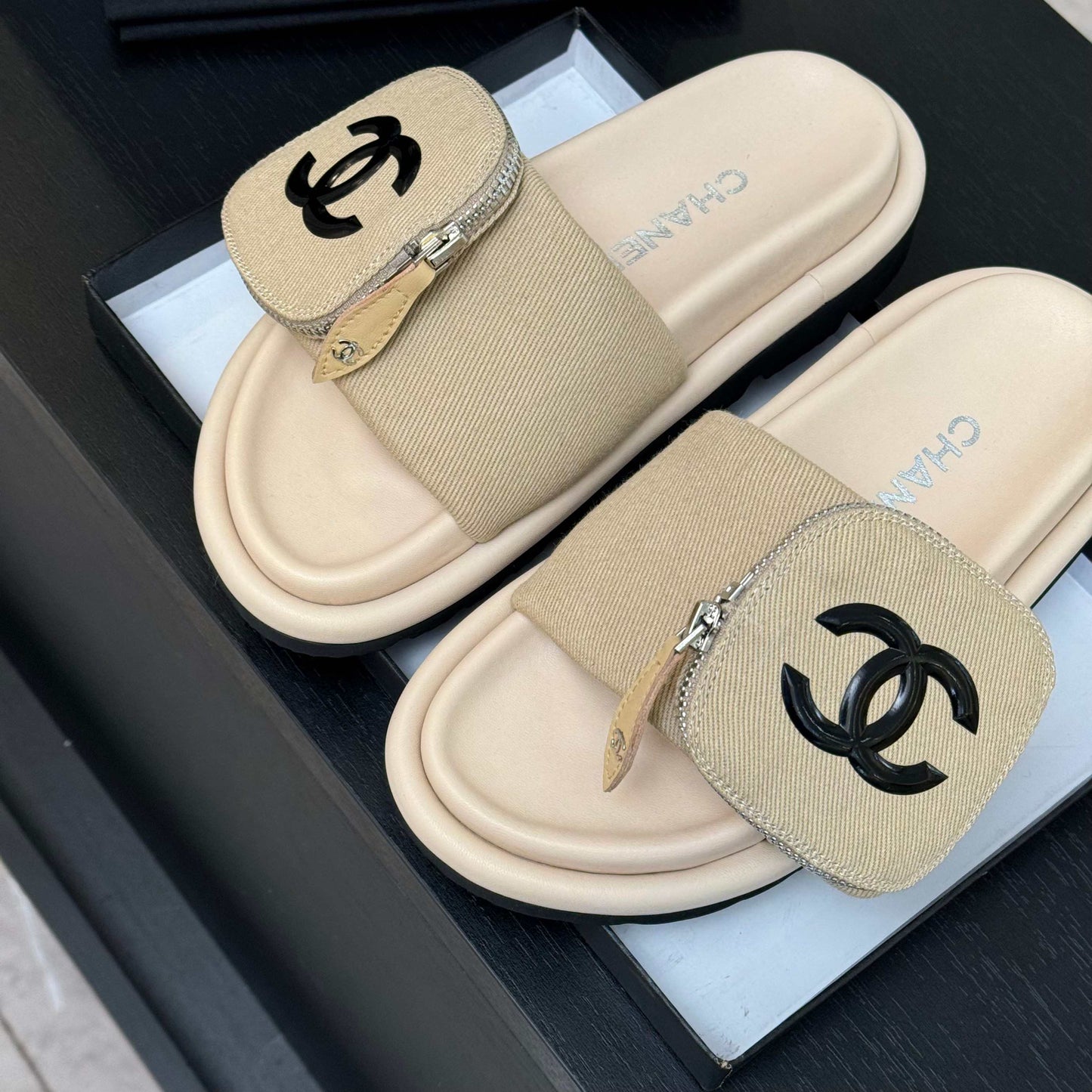 SLIDE IN LIGHT YELLOW DENIM FABRIC 45 MM - 35