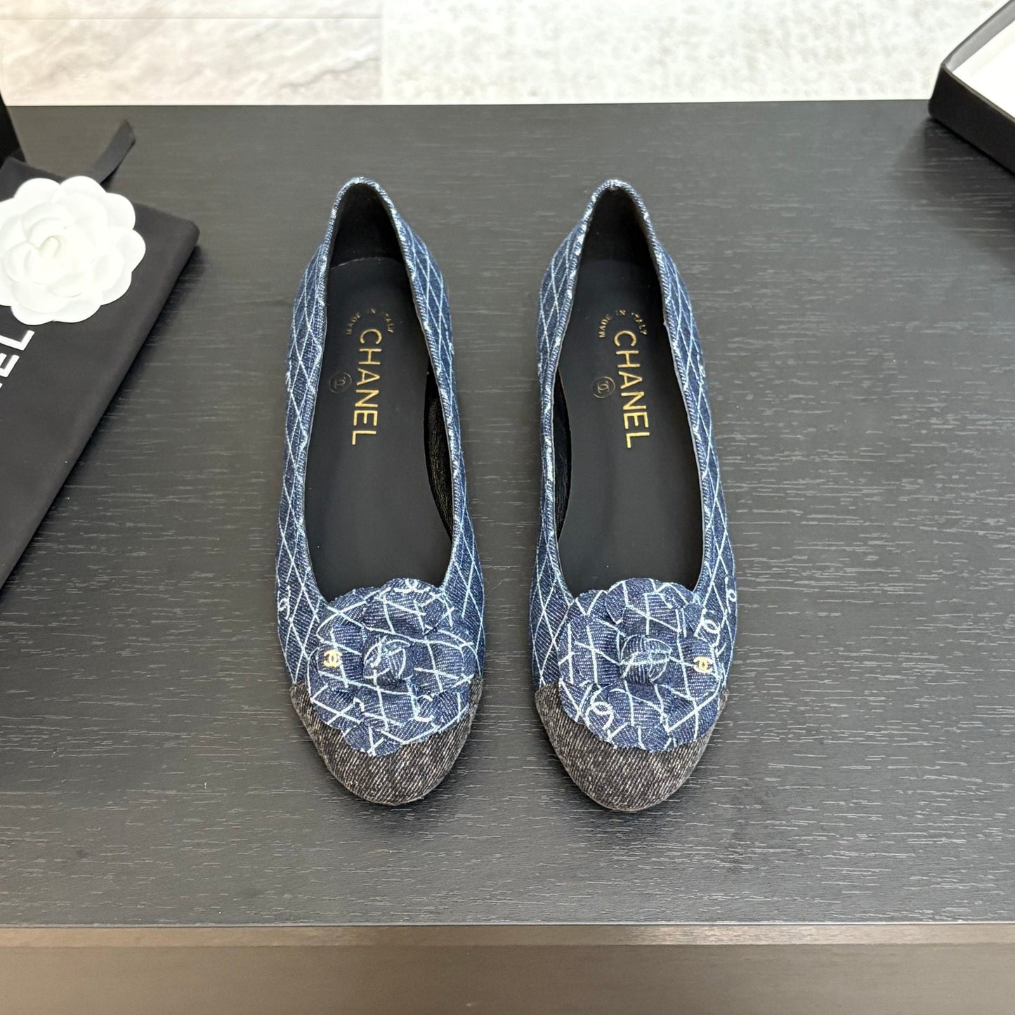 CAMELLIA BALLERINAS BLUE DENIM - 35 / 1.5 cm