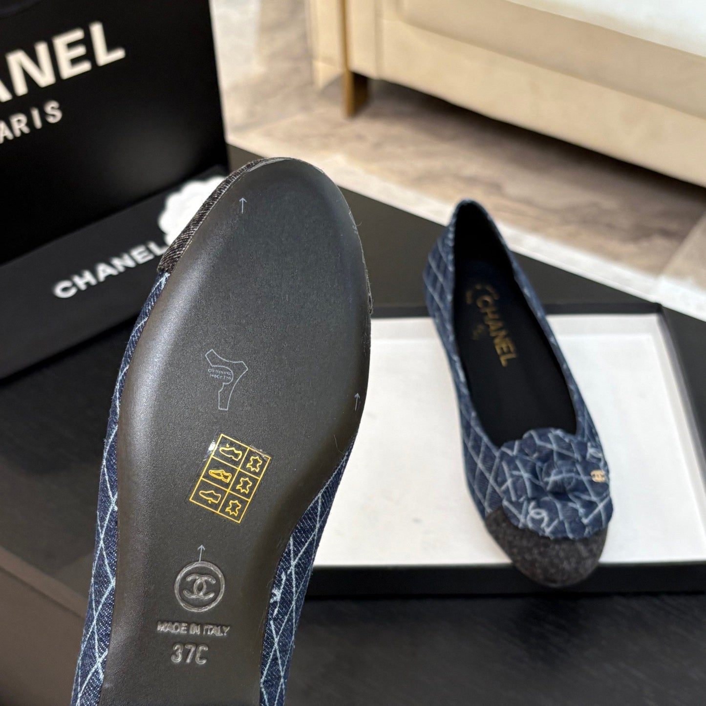 CAMELLIA BALLERINAS BLUE DENIM - 35 / 1.5 cm