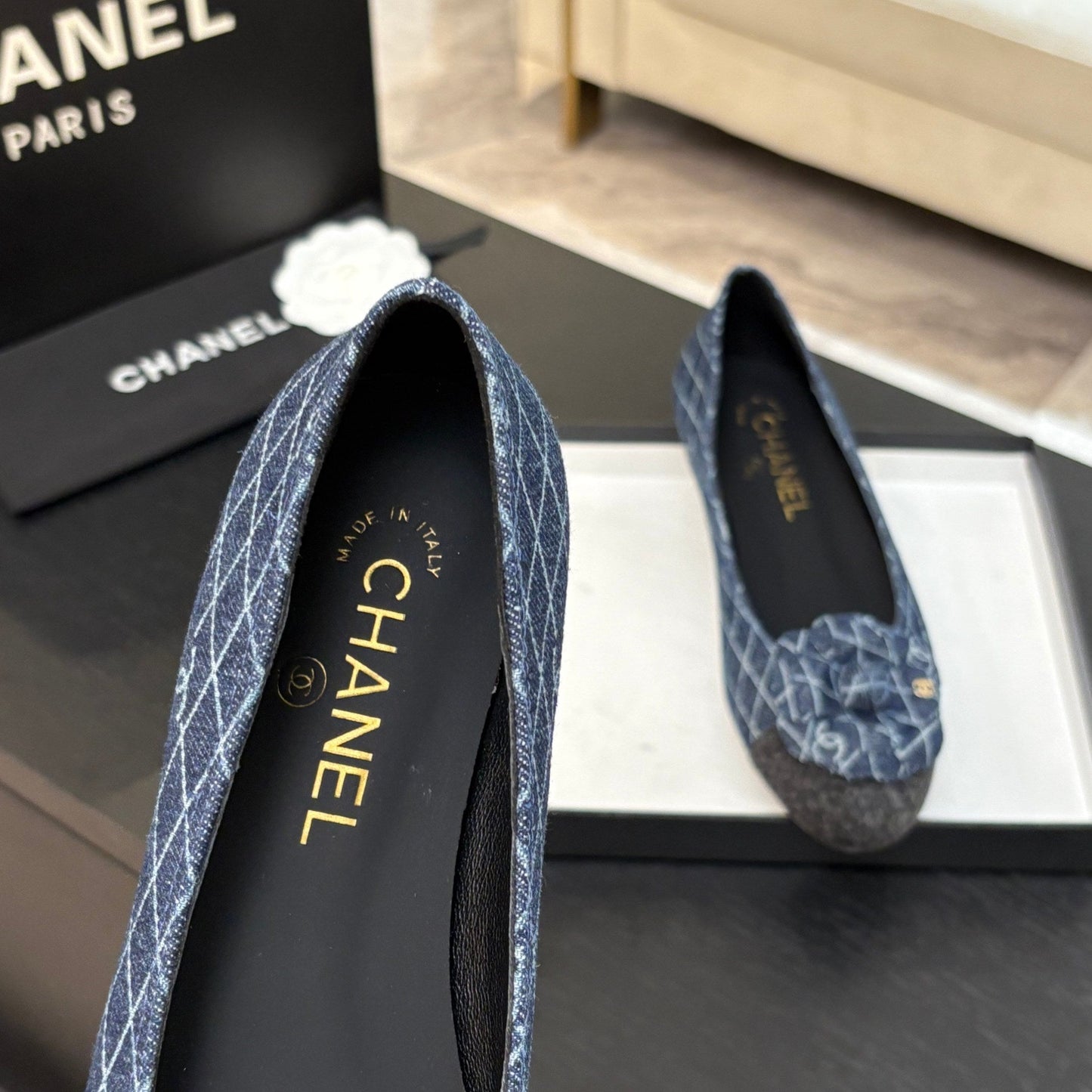 CAMELLIA BALLERINAS BLUE DENIM - 35 / 1.5 cm