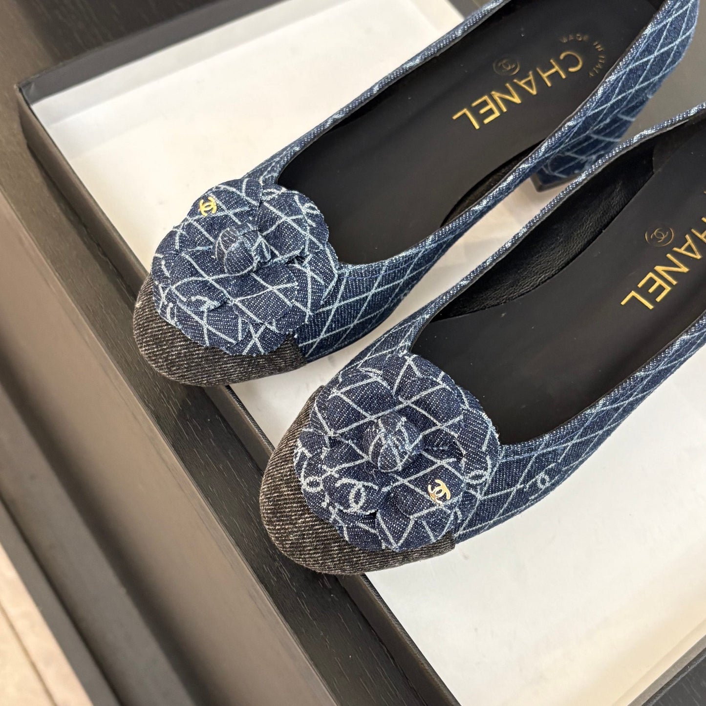 CAMELLIA BALLERINAS BLUE DENIM - 35 / 1.5 cm