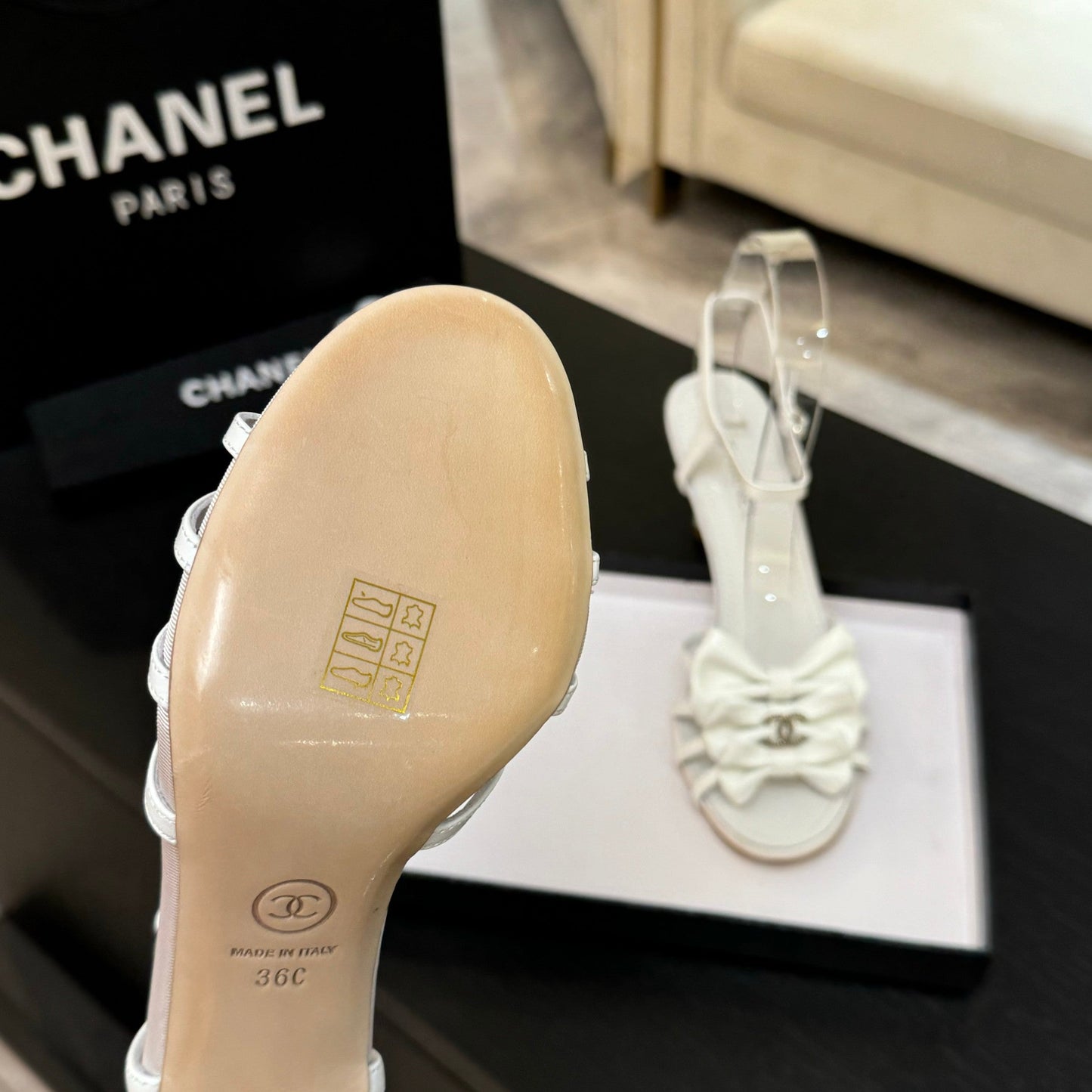 HIGH HEEL SANDAL WITH BOW IN WHITE LAMBSKIN - 35