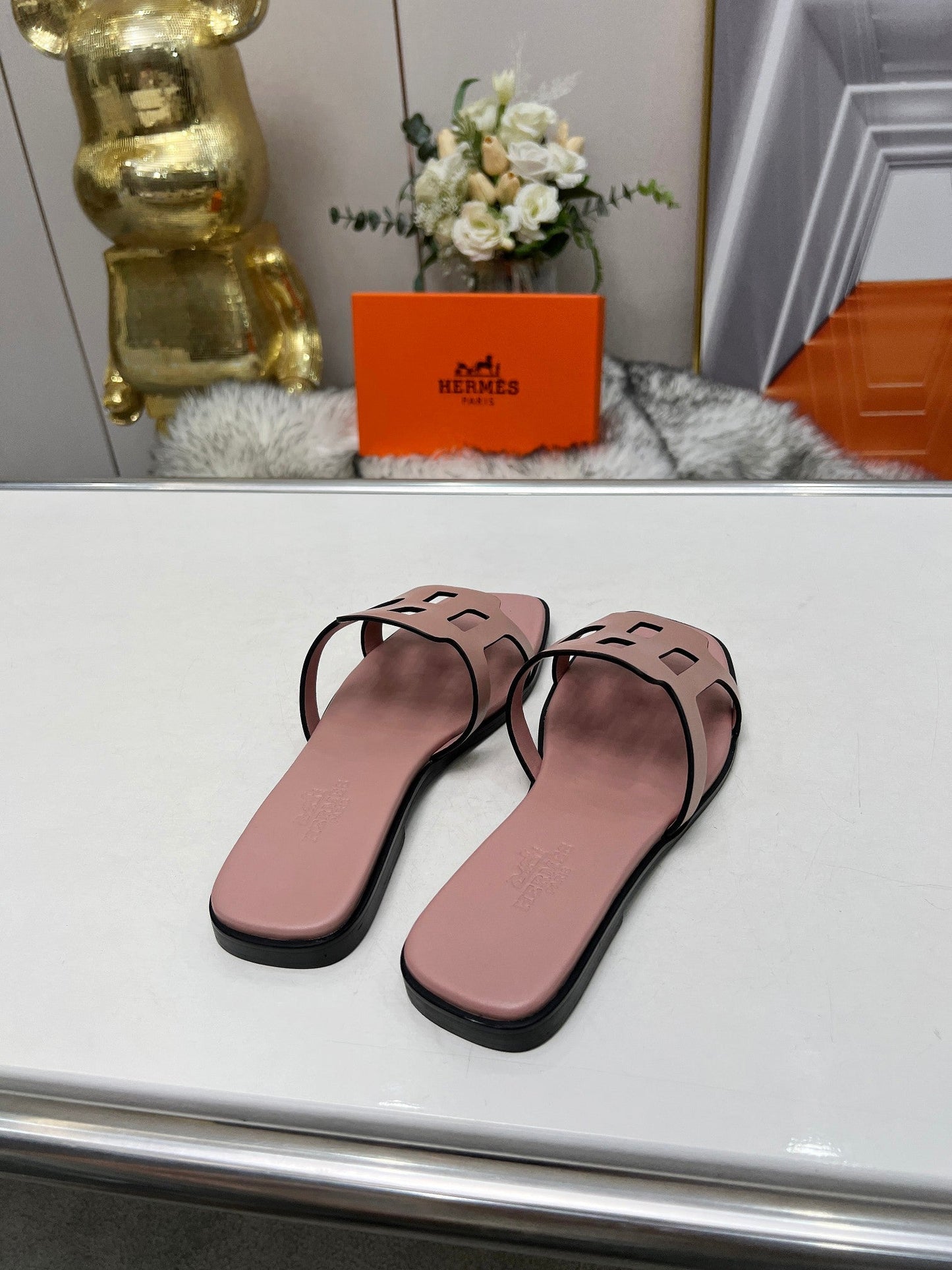 FLATFORM SANDAL LIGHT PINK CALFSKIN - 35