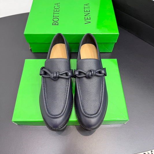ЛОФЕРИ BOTTEGA VENETA 26S З БЛАКИТНО-СІРОЇ ЗЕРНИСТОЇ ТЕЛЯЧОЇ ШКІРИ