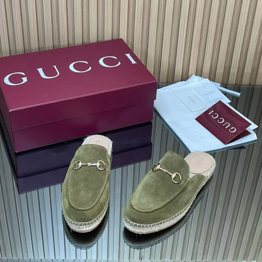 ЛОФЕРИ-МЮЛІ GUCCI 26S З ЗАМШІ КОЛЬОРУ МОХУ