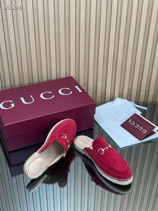 МЮЛІ-ЛОФЕРИ GUCCI 26S З ТЕМНО-ЧЕРВОНОЇ ЗАМШІ