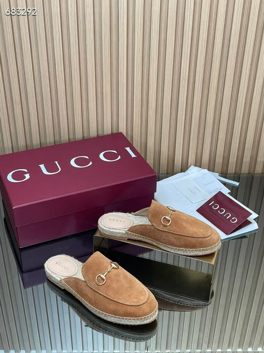 МЮЛІ-ЛОФЕРИ GUCCI 26S З КОРИЧНЕВОЇ ЗАМШІ