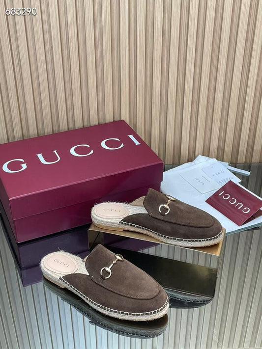 МЮЛІ-ЛОФЕРИ GUCCI 26S З ТЕМНО-КОРИЧНЕВОЇ ЗАМШІ