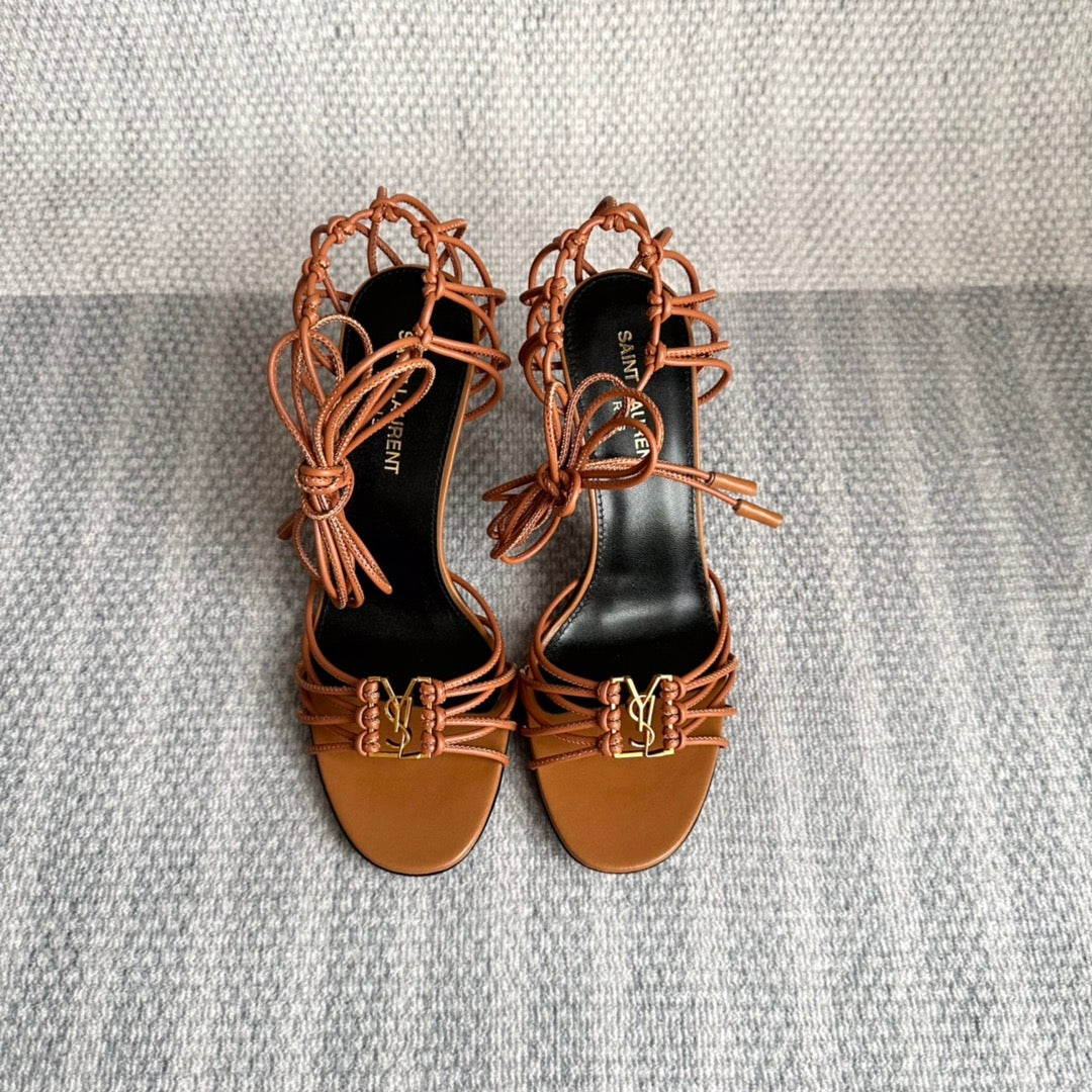 BABYLONE SANDALS 90 IN TAN LAMBSKIN - 35
