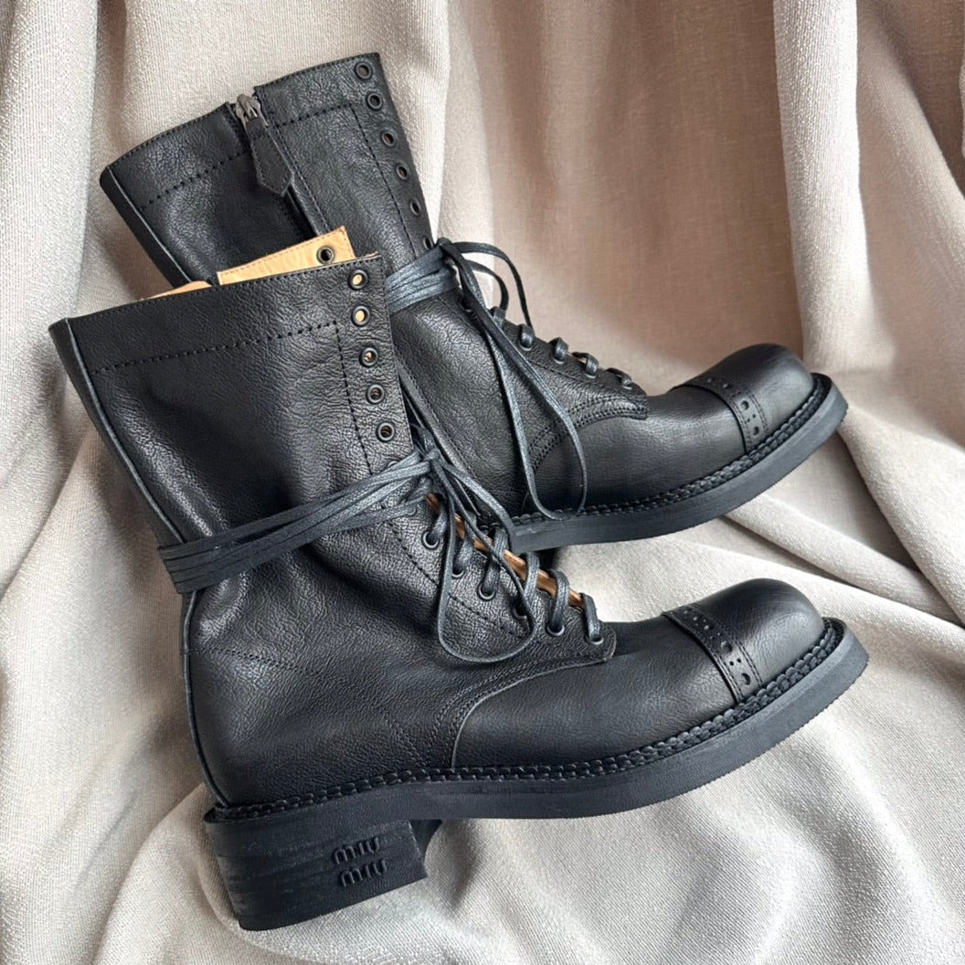 Boots Black Color Calfskin - 35