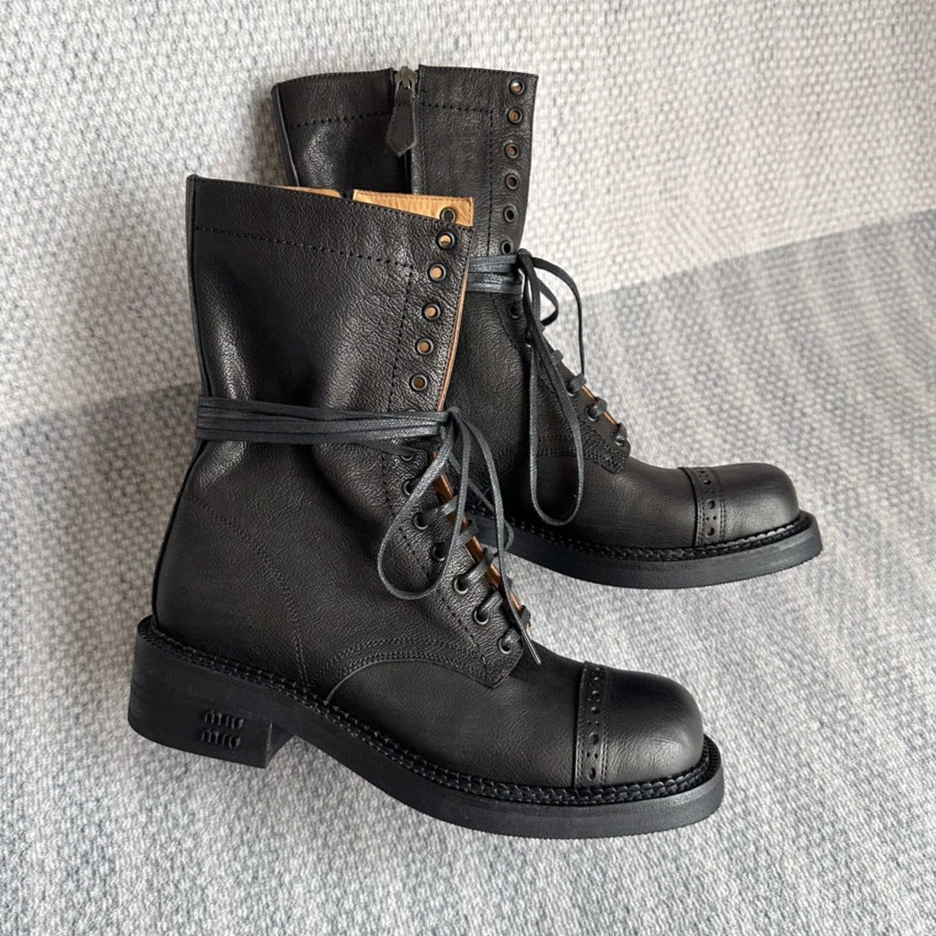Boots Black Color Calfskin - 35