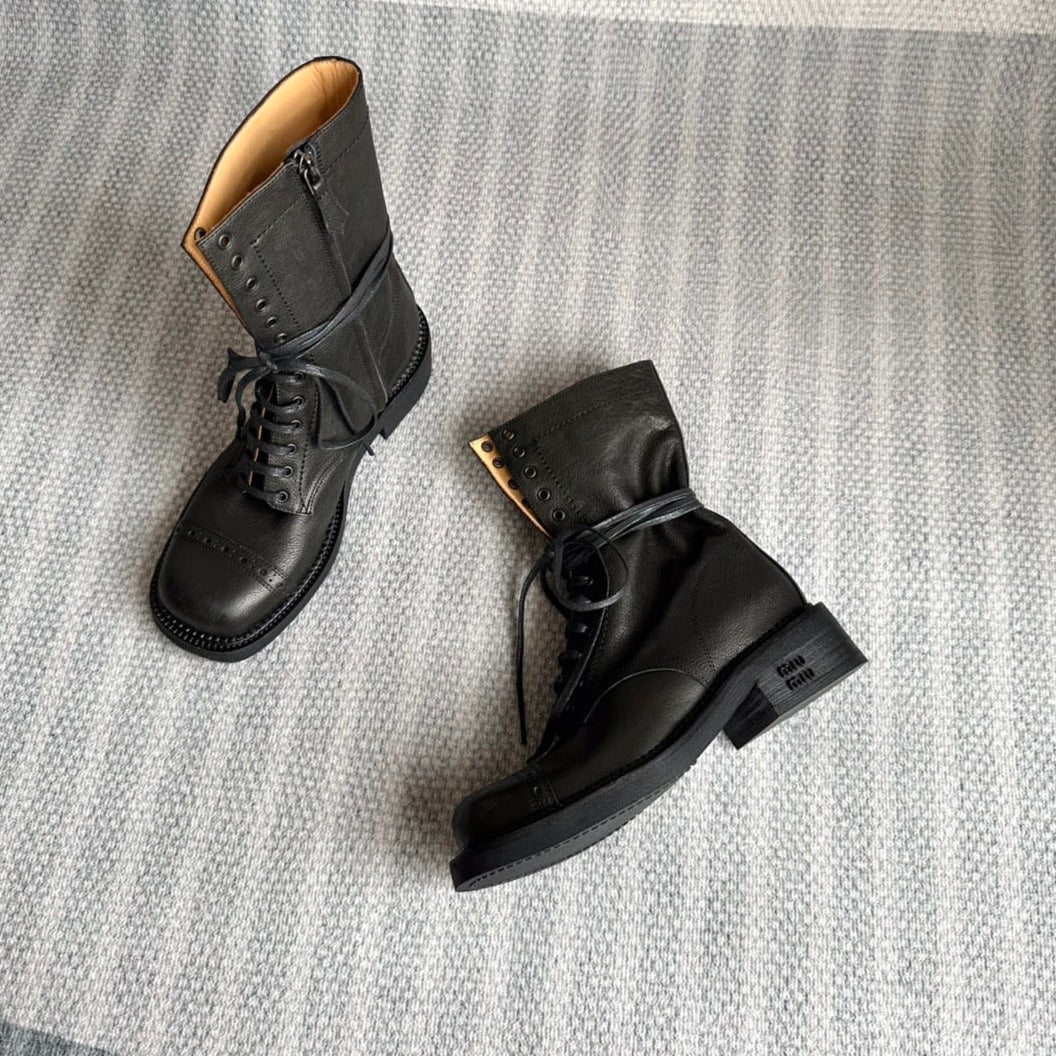 Boots Black Color Calfskin - 35