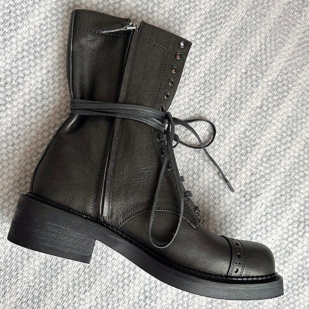 Boots Black Color Calfskin - 35