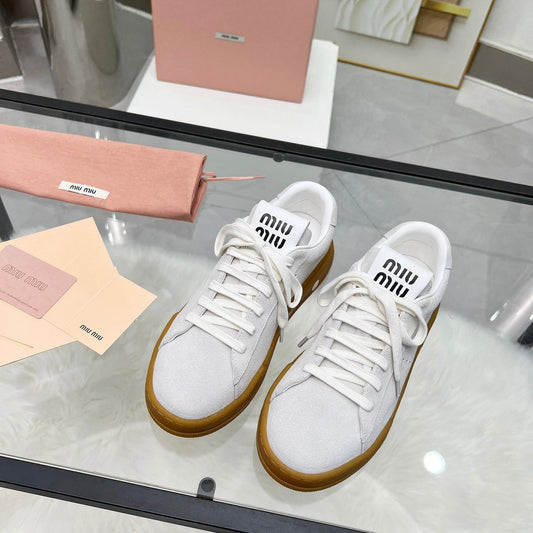 ECRU SNEAKERS IN LIGHT GREY SUEDE - 35