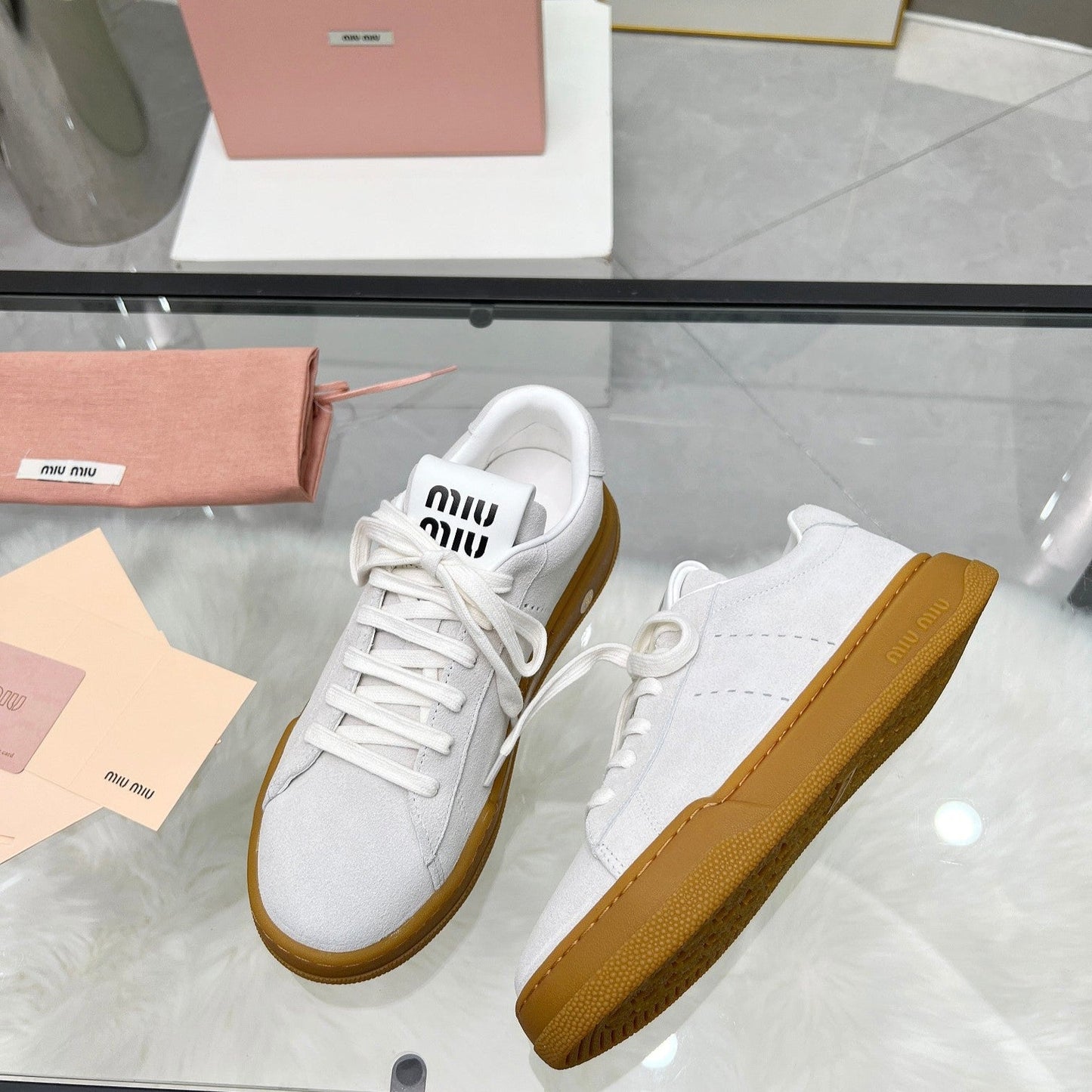 ECRU SNEAKERS IN LIGHT GREY SUEDE - 35