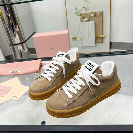 ECRU SNEAKERS IN BROWN BLEACHED SUEDE - 35