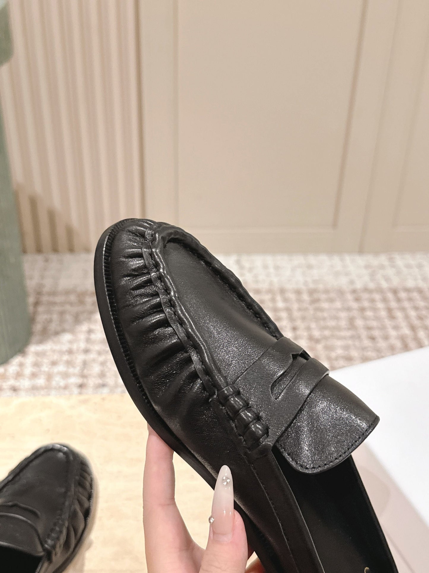 YSL 25S LOAFER MULE IN BLACK CALFSKIN - 35