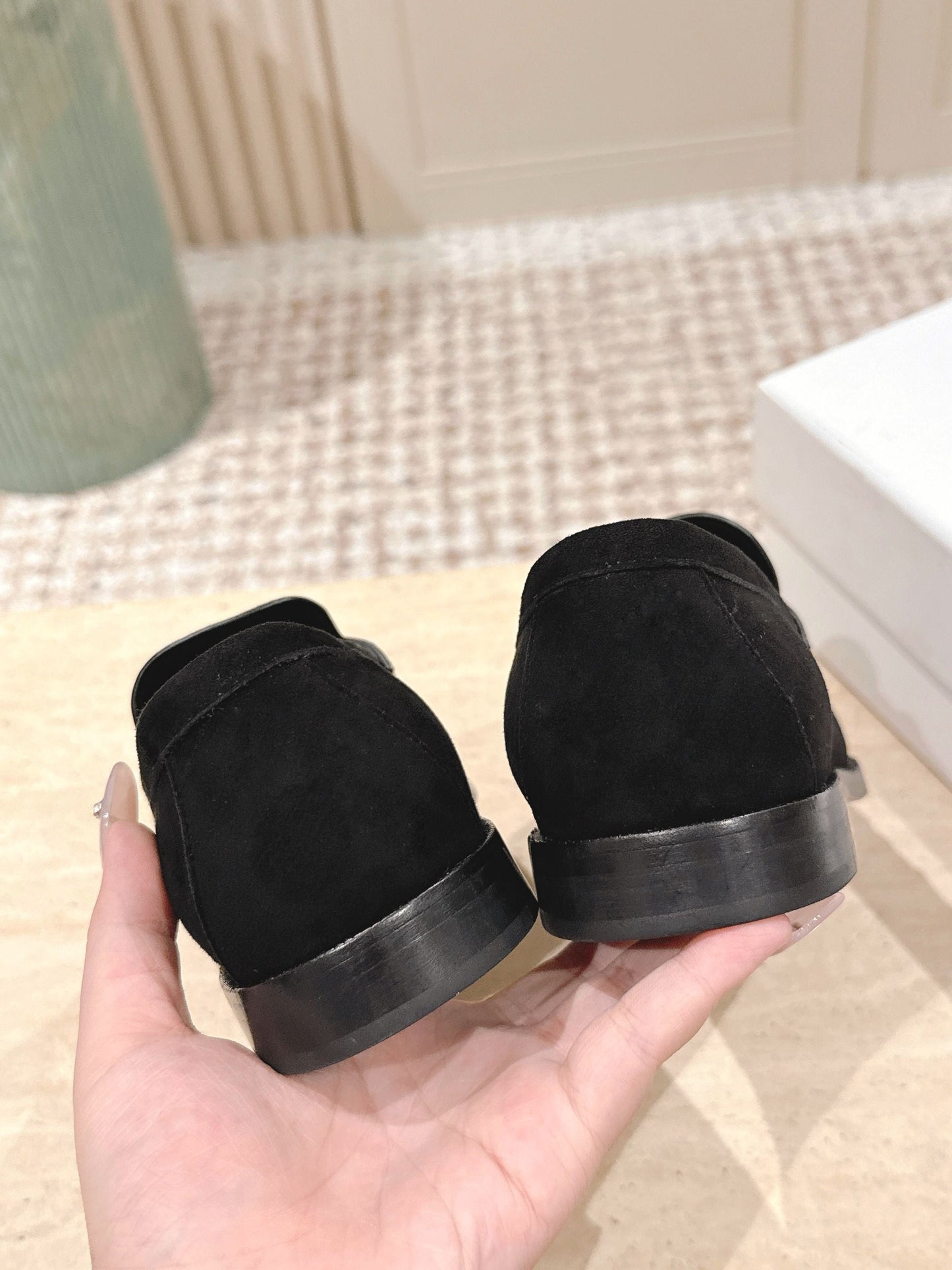 YSL 25S SAINT LAURENT LOAFERS IN BLACK SUEDE WITH SMALL LOGO - 35