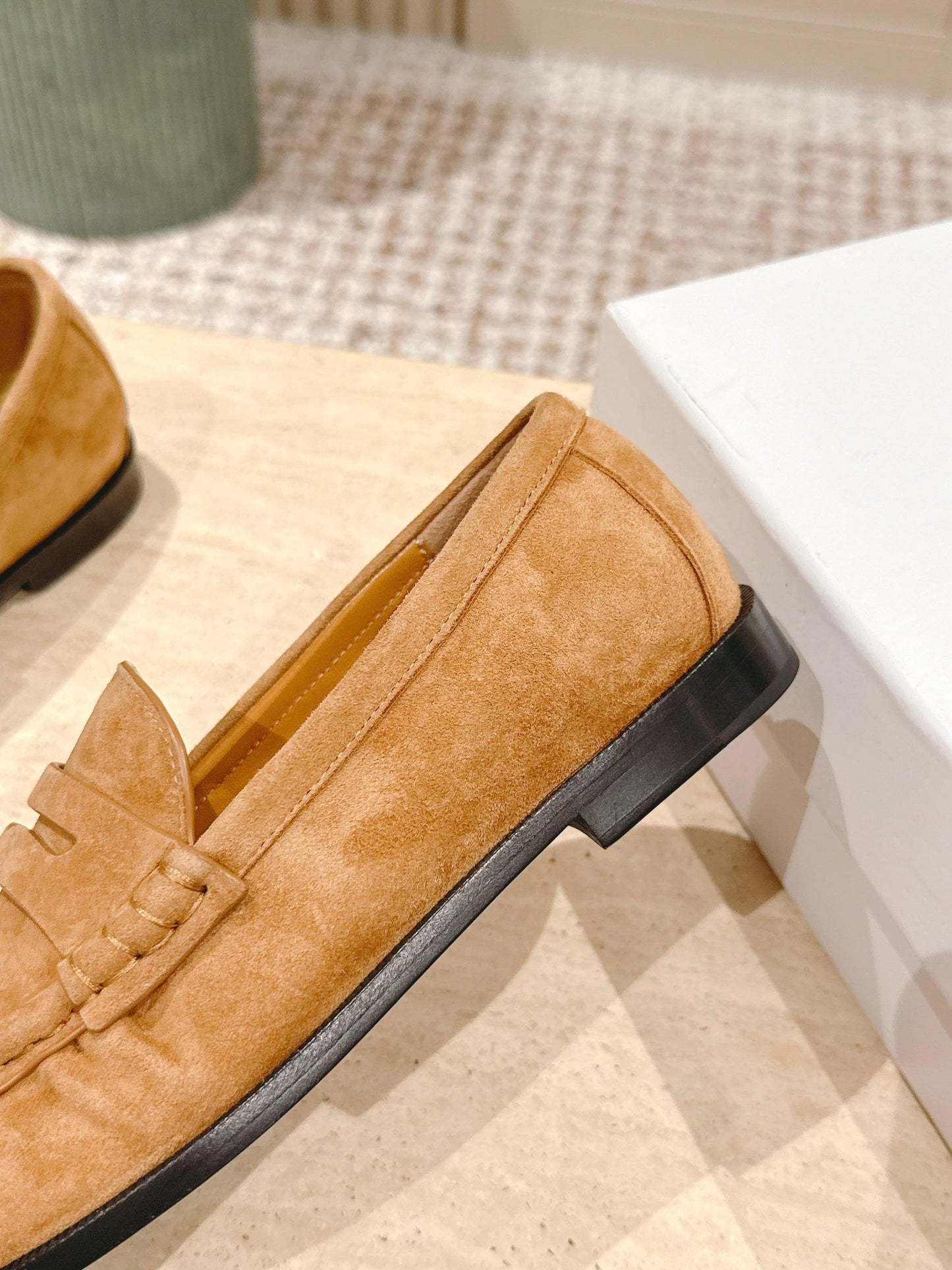 YSL 25S SAINT LAURENT LOAFERS IN BROWN SUEDE WITH SMALL LOGO - 35