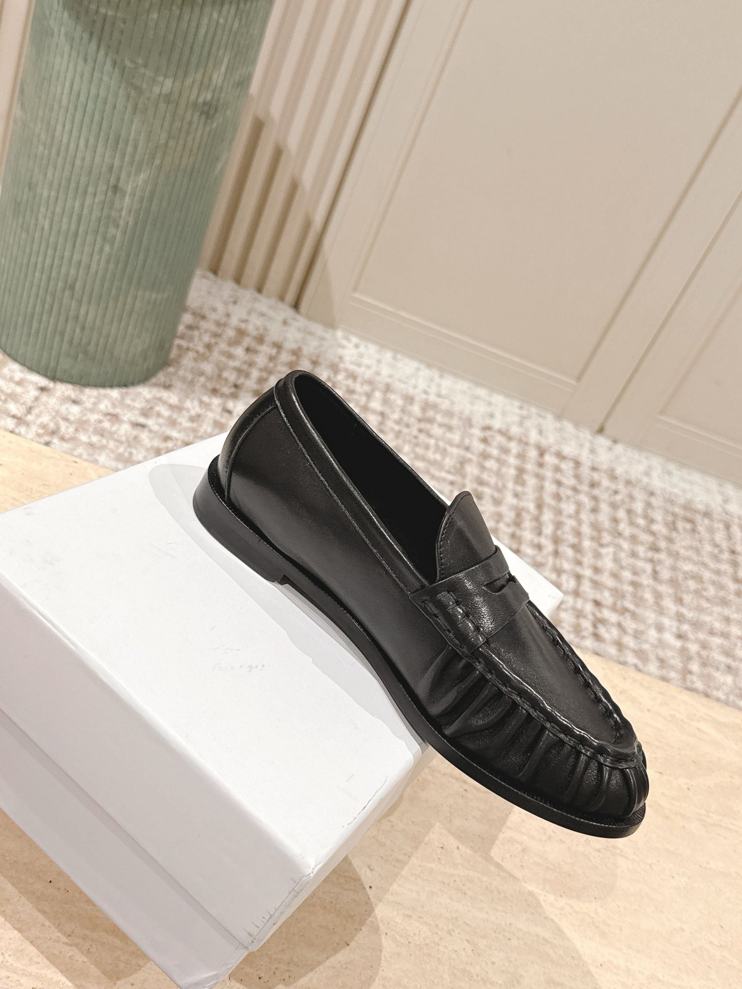 SL MOCCASINS LOAFER IN BLACK CALFSKIN - 35