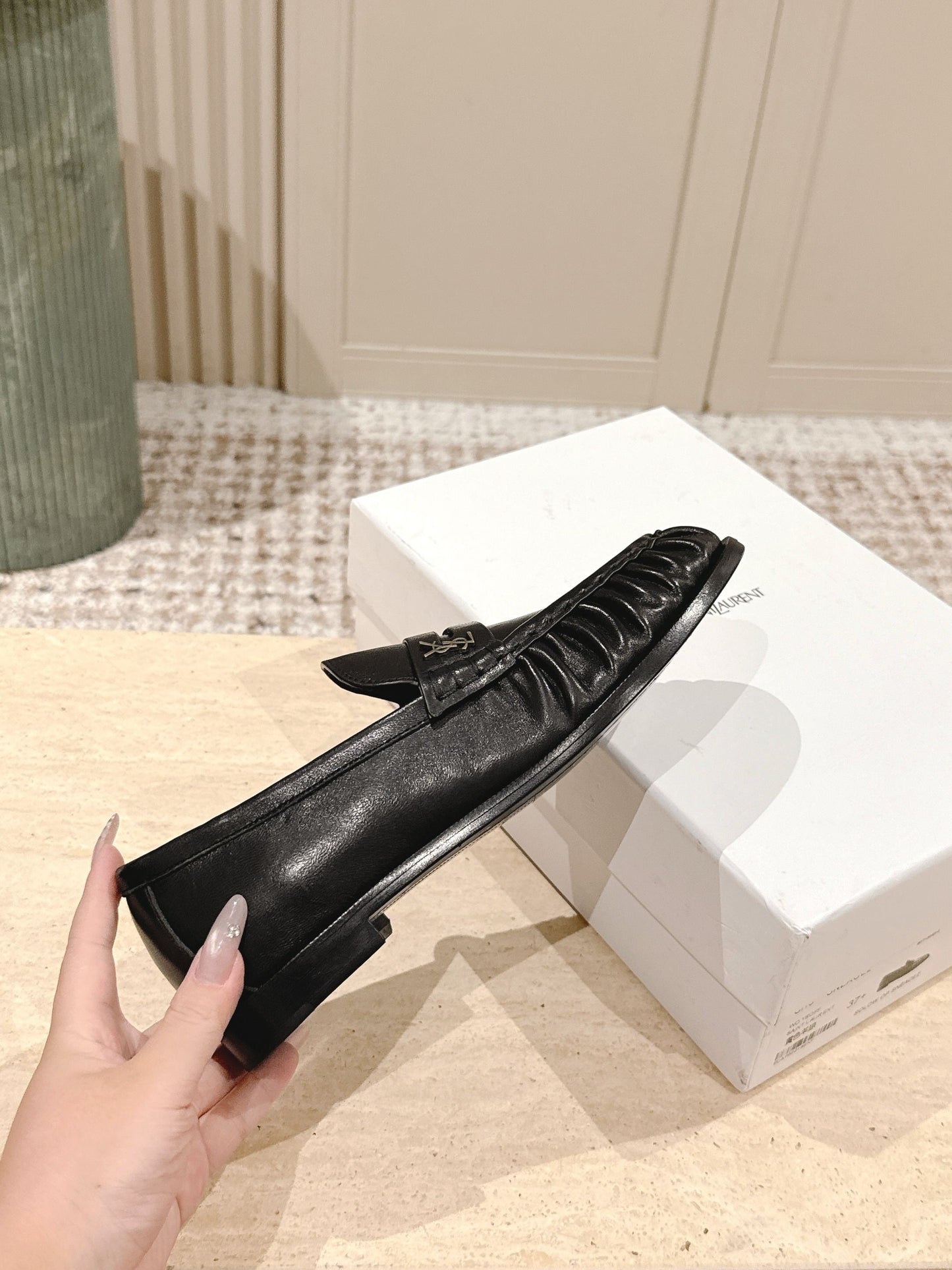 SL MOCCASINS LOAFER IN BLACK CALFSKIN - 35
