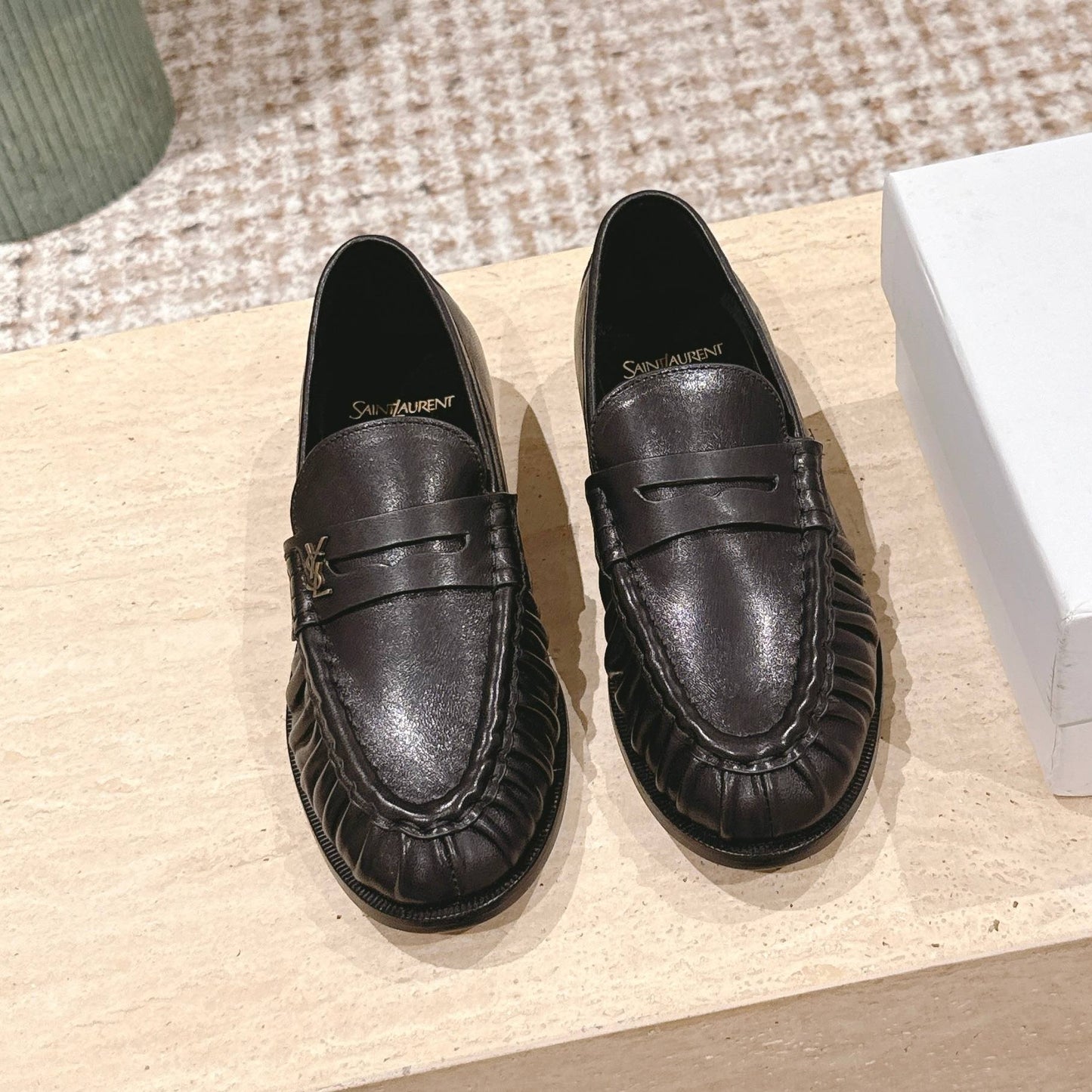 SL MOCCASINS LOAFER IN BLACK CALFSKIN - 35