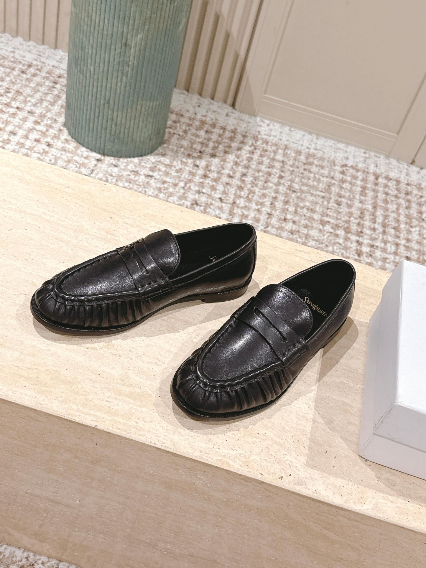 SL MOCCASINS LOAFER IN BLACK CALFSKIN - 35