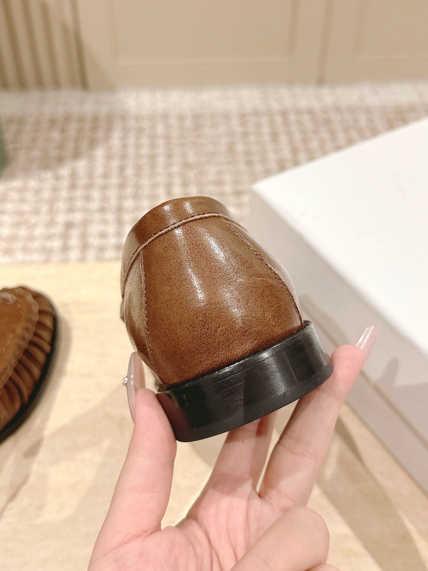 YSL 25S SAINT LAURENT LOAFERS IN BROWN CALFSKIN WITH SMALL LOGO - 35