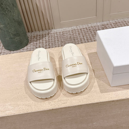 БОСОНІЖКИ DIOR 26S НА ПЛАТФОРМІ, 60 ММ, БІЛА ТЕЛЯЧА ШКІРА