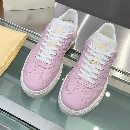 LV WOMEN GROOVY PLATFORM IN LIGHT PINK EMBOSSED CALFSKIN - 35
