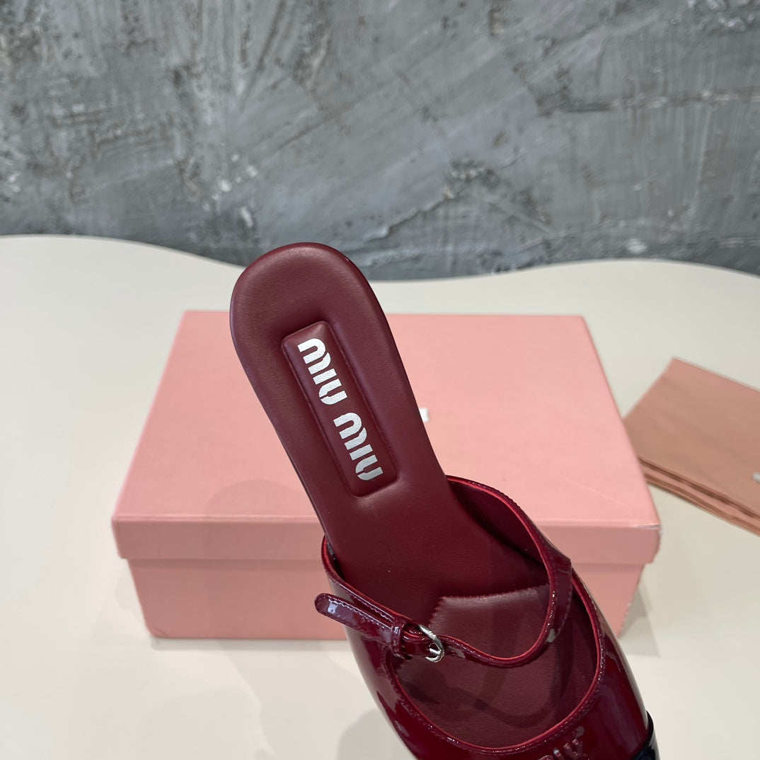 CAP TOE MULES RUBY COLOR SHEEPSKIN - 35
