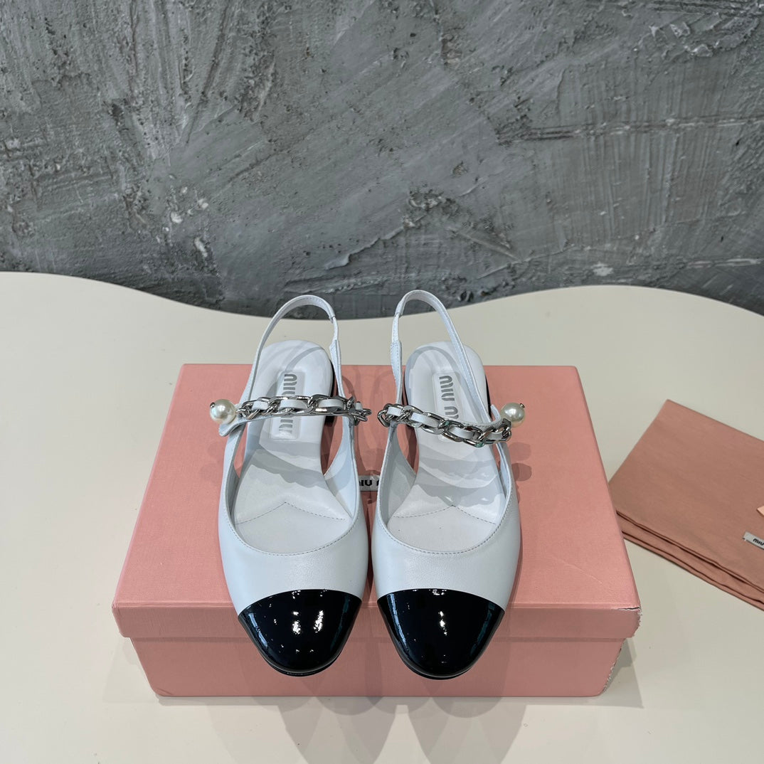 SMALL SQUARE HEAD MARY JANE SANDAL WHITE CALFSKIN - 35