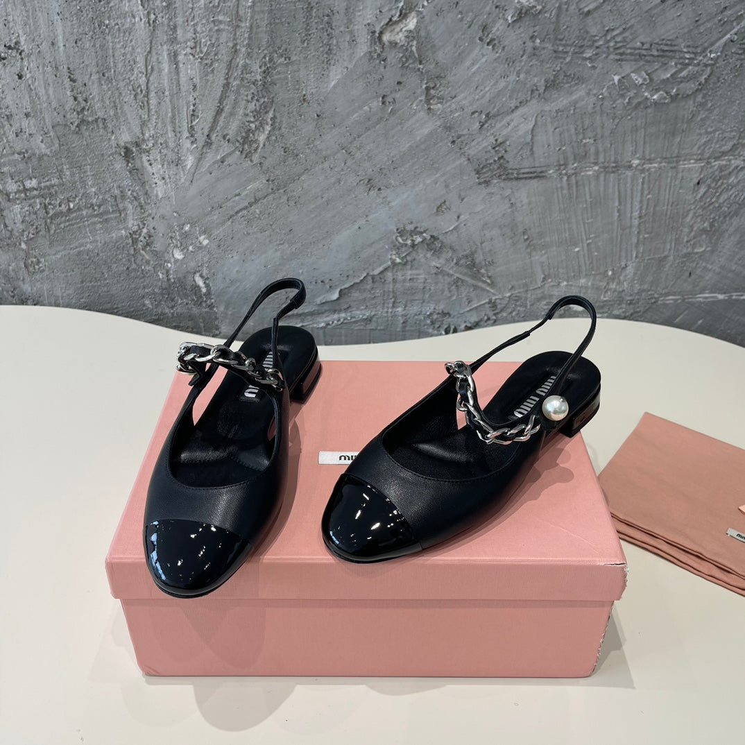SMALL SQUARE HEAD MARY JANE SANDAL BLACK CALFSKIN - 35