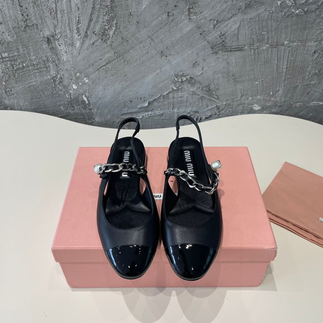 SMALL SQUARE HEAD MARY JANE SANDAL BLACK CALFSKIN - 35