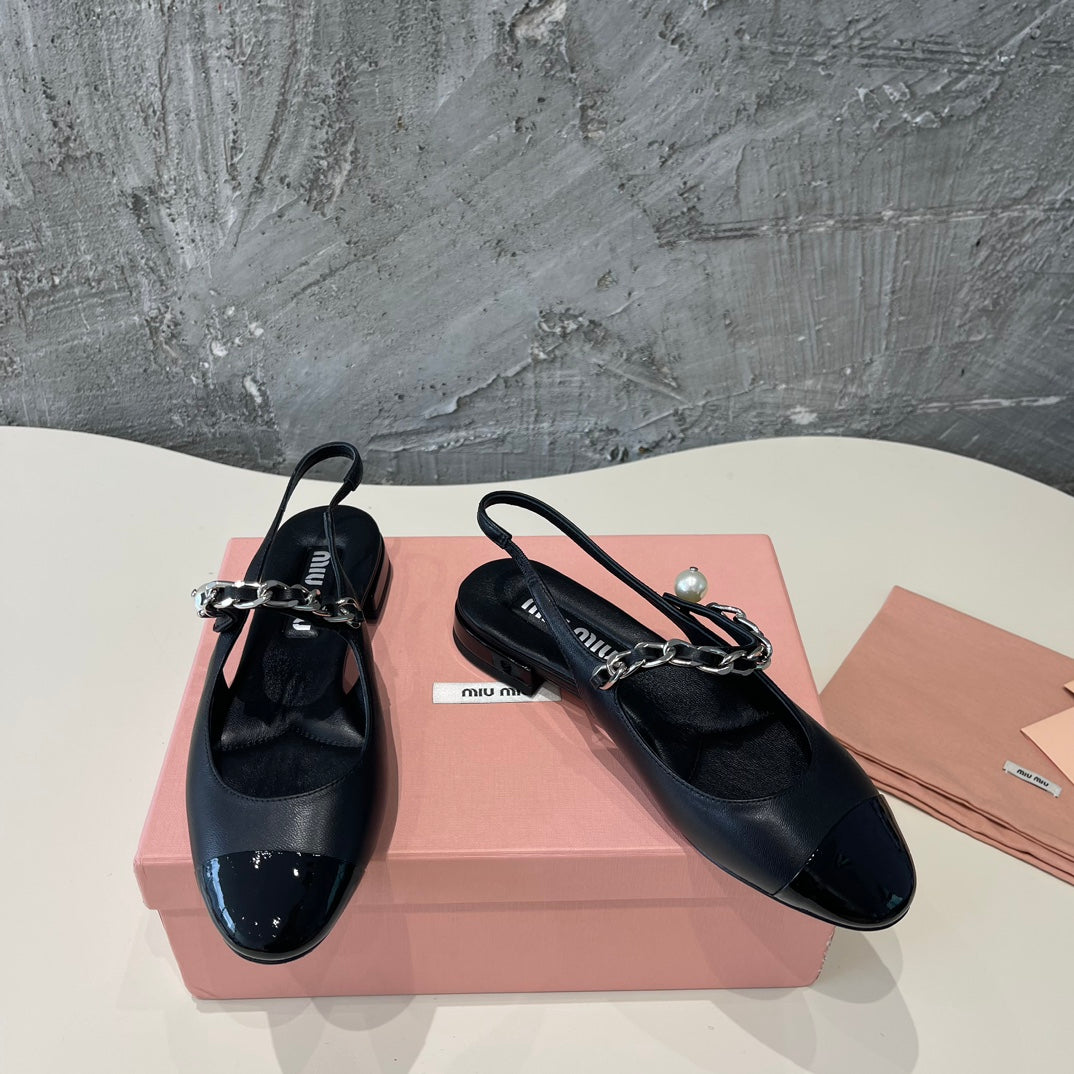 SMALL SQUARE HEAD MARY JANE SANDAL BLACK CALFSKIN - 35
