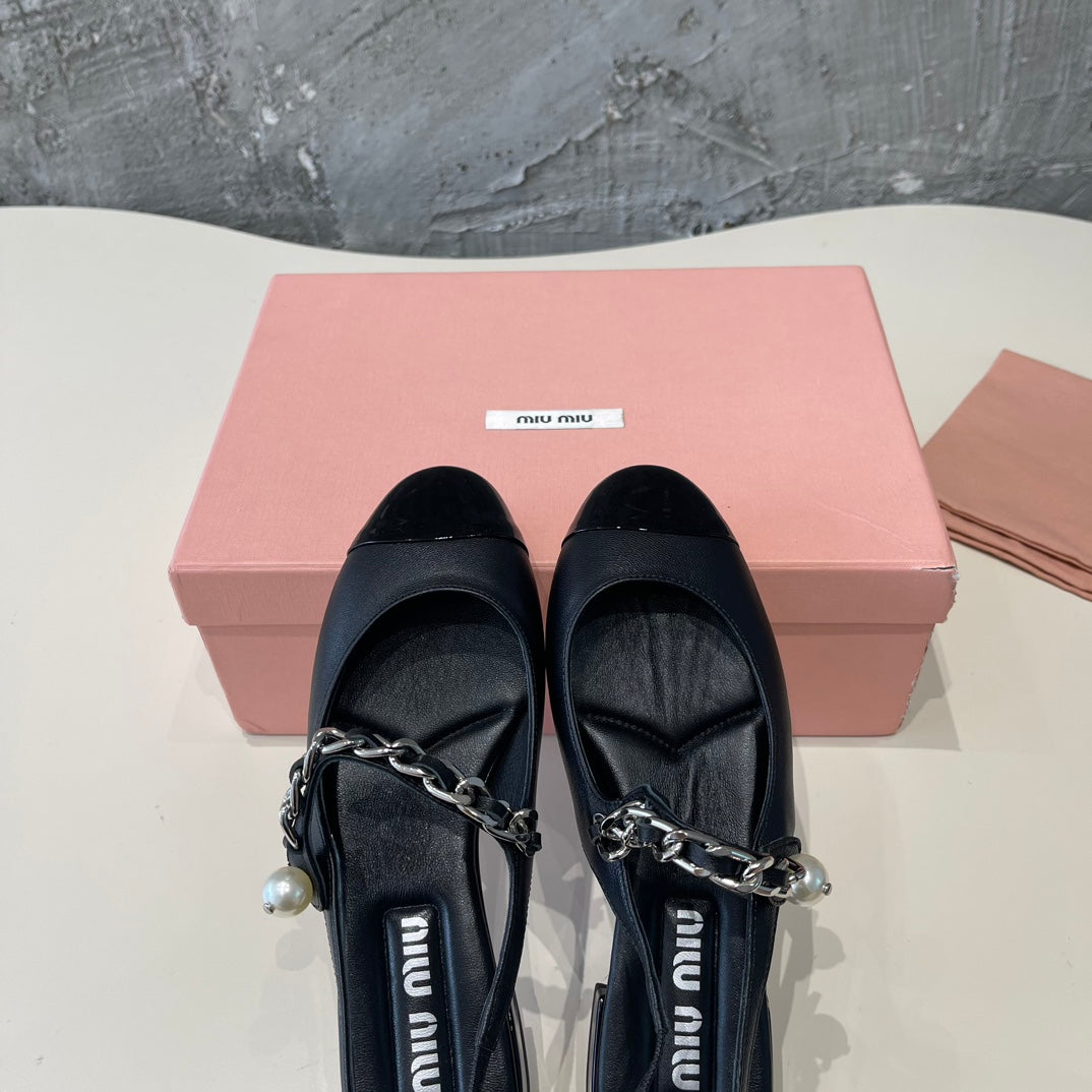 SMALL SQUARE HEAD MARY JANE SANDAL BLACK CALFSKIN - 35