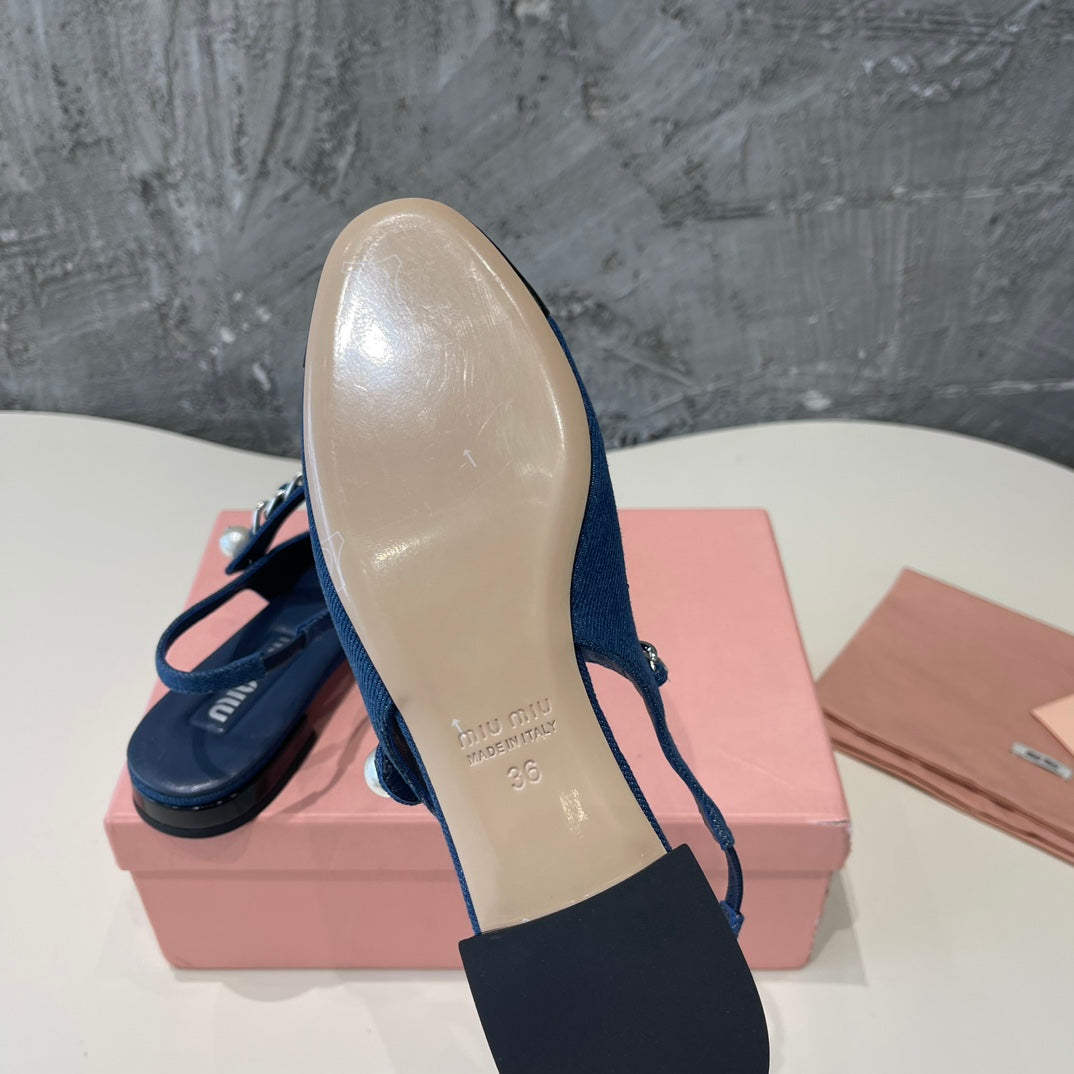 SMALL SQUARE HEAD MARY JANE SANDAL NAVY BLUE CALFSKIN - 35