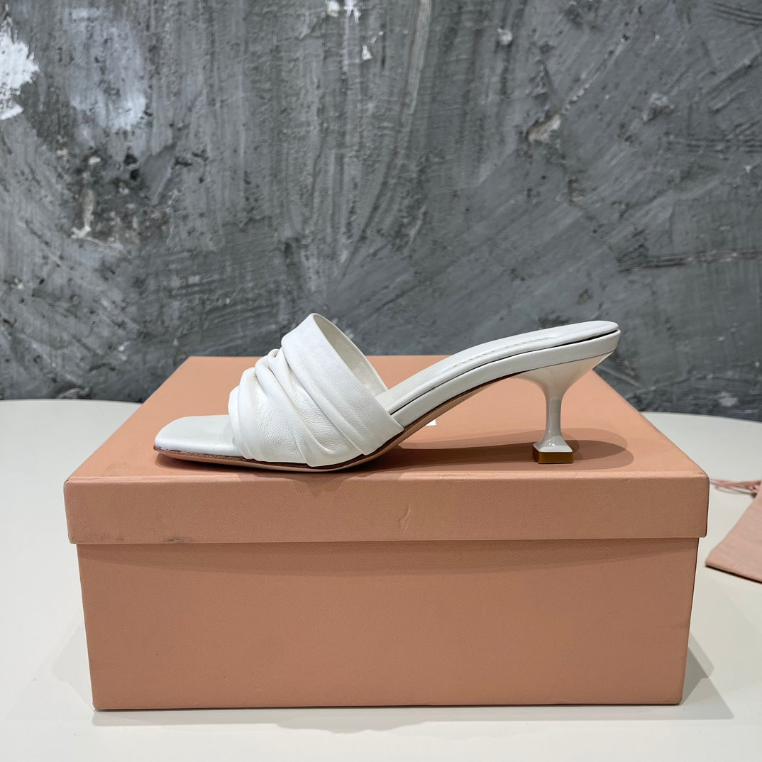 HIGH - HEEL WHITE SHEEPSKIN WITH STYLIZED STRAPS - 35