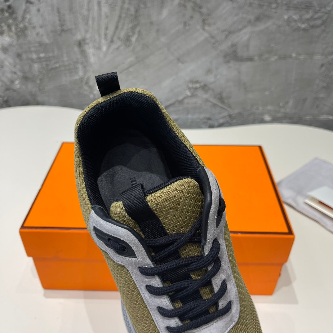 HEROS SNEAKERS OLIVE GOATSKIN - 35