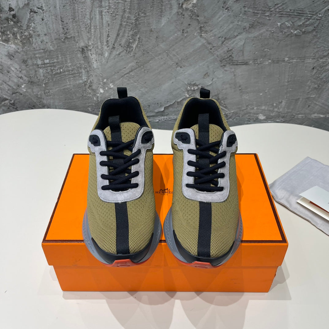HEROS SNEAKERS OLIVE GOATSKIN - 35