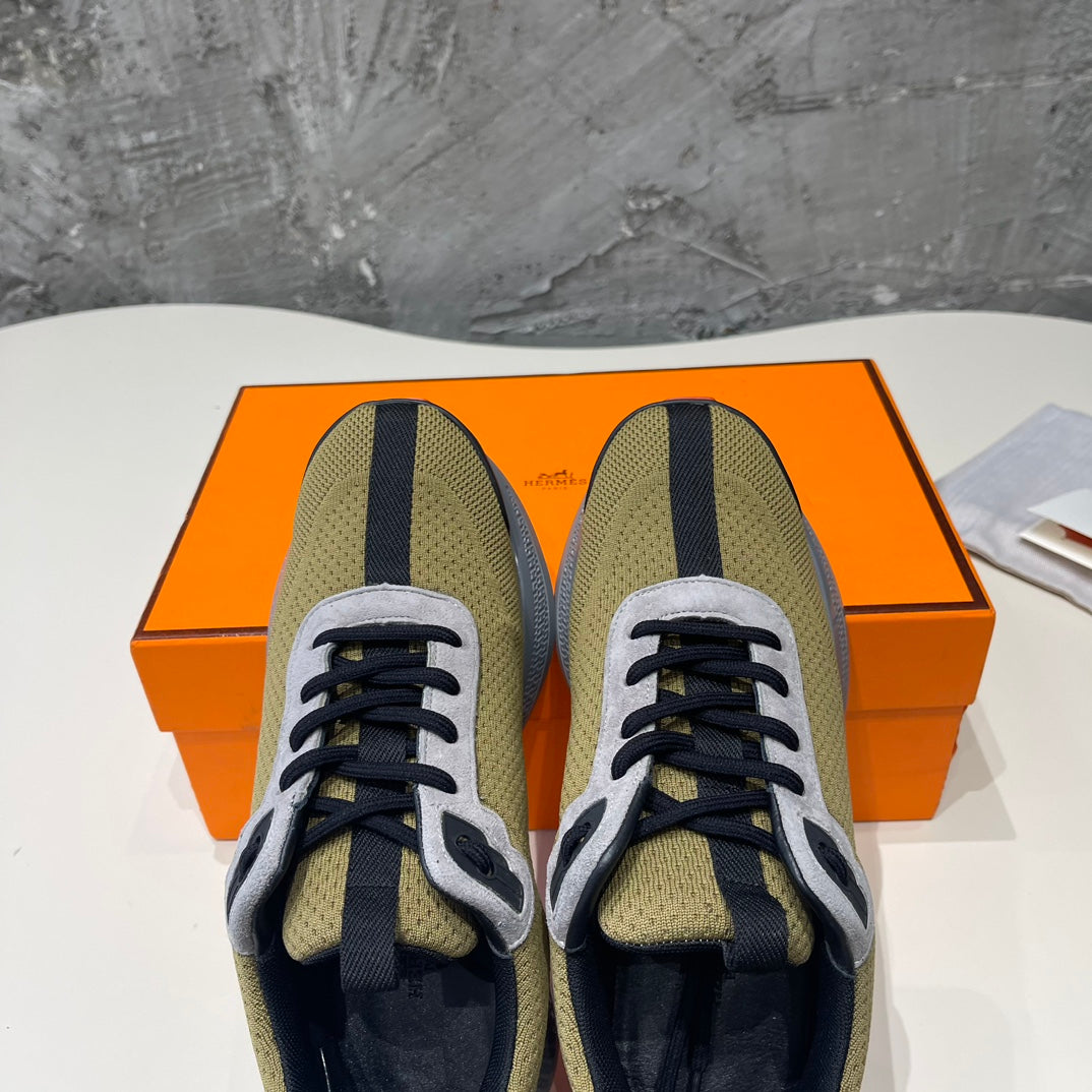 HEROS SNEAKERS OLIVE GOATSKIN - 35