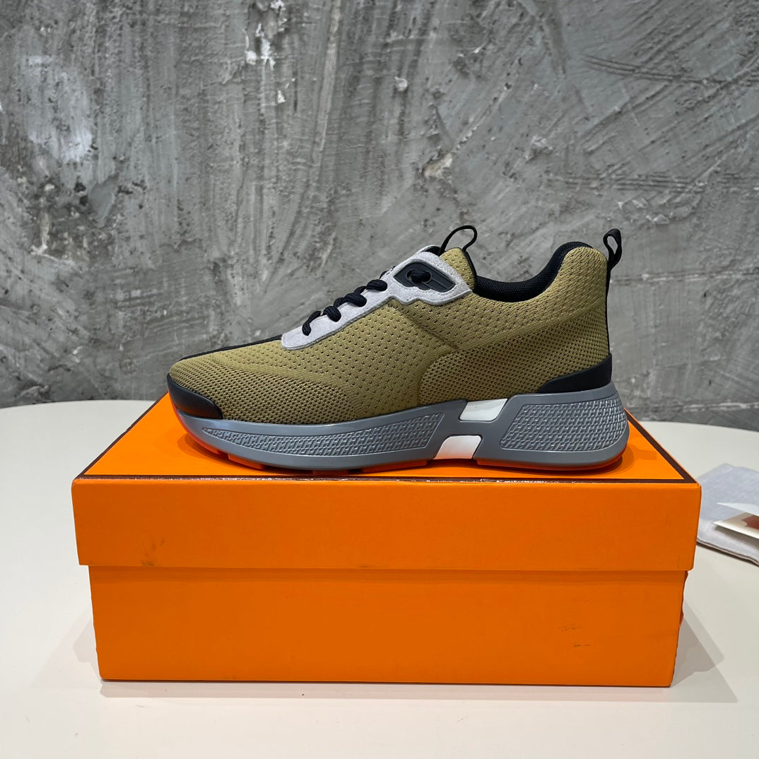 HEROS SNEAKERS OLIVE GOATSKIN - 35